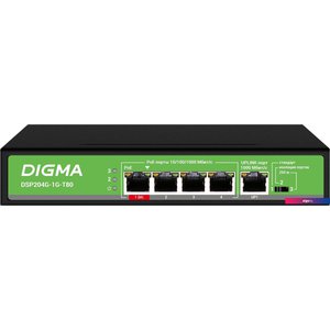 Неуправляемый коммутатор Digma DSP204G-1G-T80