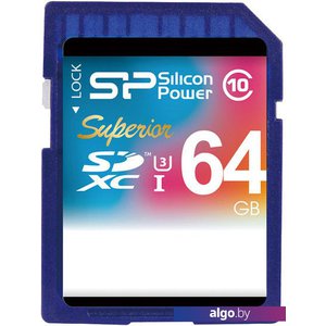 Карта памяти Silicon-Power SDXC UHS-I U3 (Class 10) 64GB (SP064GBSDXCU3V10)