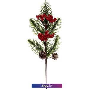 Рождественская ветка Серпантин Волшебница 31 см (зеленый/красный) 201-0989