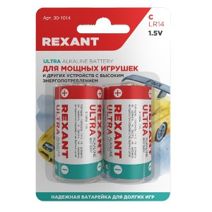 Батарейки Rexant С/LR14 2шт 30-1014