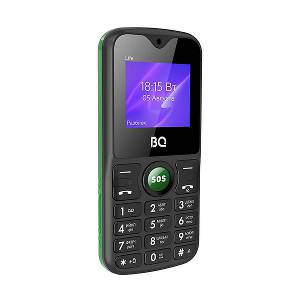 Кнопочный телефон BQ-Mobile BQ-1853 Life (черный/зеленый)