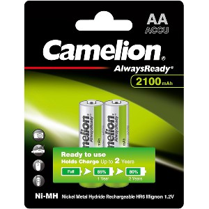 Аккумуляторы Camelion AlwaysReady AA 2100mAh 2 шт NH-AA2100ARBP2