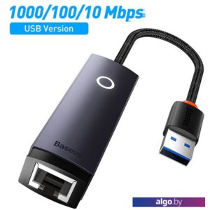 Адаптер Baseus Lite Series USB-A to RJ45 LAN Port 1000Mbps WKQX000113