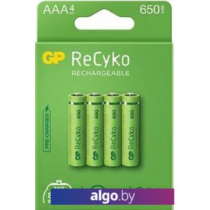 Аккумулятор GP ReCyko AAA 650mAh 4шт