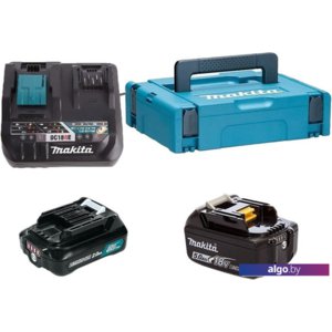 Аккумулятор с зарядным устройством Makita BL1021B + BL1850B + DC10SB (12В/2 Ah + 18В/5 Ah + 12В)