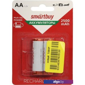 Аккумуляторы SmartBuy AA 2500mAh 2 шт. SBBR-2A02BL2500