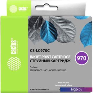 Картридж CACTUS CS-LC970C (аналог Brother LC970C)