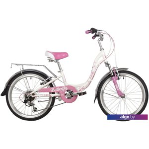 Детский велосипед Novatrack Butterfly 6.V 20 2022 20SH6V.BUTTERFLY.PN22 (белый/розовый)