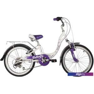 Детский велосипед Novatrack Butterfly 6.V 20 2022 20SH6V.BUTTERFLY.VL22 (белый/фиолетовый)