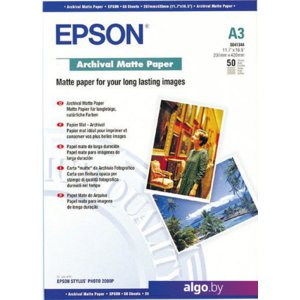 Фотобумага Epson Archival Matte Paper A3 192г/м2 50л (C13S041344)