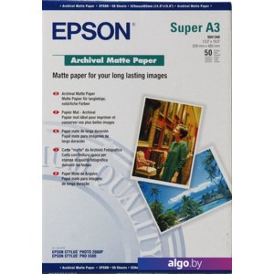 Фотобумага Epson Archival Matte Paper A3+ 50 листов (C13S041340)