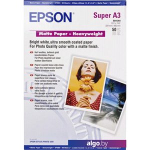 Фотобумага Epson Matte Paper-Heavyweight A3+ 50 листов [C13S041264]