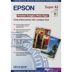 Фотобумага Epson Premium Semigloss Photo Paper A3+ 20 листов (C13S041328)