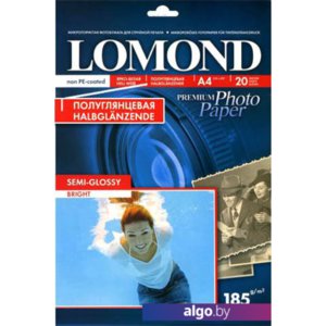 Фотобумага Lomond Полуглянцевая А4 185 г/кв.м. 20 листов (1101306)