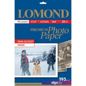 Фотобумага Lomond Premium Photo Paper A4 192 г/кв.м. 20 листов (1101307)