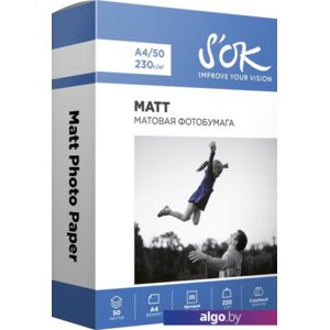 Фотобумага S'OK Matt Photo Paper A4 230 г/м2 50 листов SA4230050M