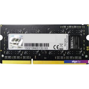 Оперативная память G.Skill 8GB DDR3 SODIMM PC3-12800 F3-1600C10S-8GSQ