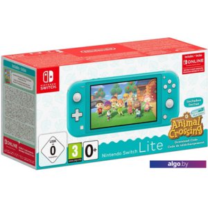 Игровая приставка Nintendo Switch Lite бирюзовый + Animal Crossing: New Horizons + 3 м. NSO