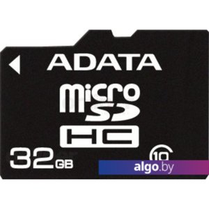 Карта памяти A-Data microSDHC (Class 10) 32GB + SD-адаптер (AUSDH32GCL10-RA1)