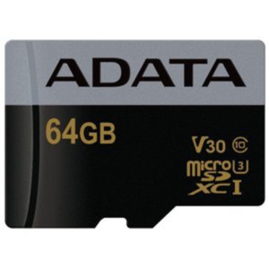 Карта памяти A-Data Premier Pro AUSDX64GUI3V30G-RA1 microSDXC 64GB (с адаптером)