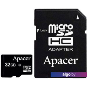 Карта памяти Apacer microSDHC (Class 10) 32GB + адаптер (AP32GMCSH10-R)
