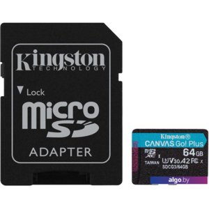 Карта памяти Kingston Canvas Go! Plus microSDXC 64GB (с адаптером)