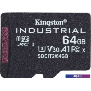 Карта памяти Kingston Industrial microSDHC SDCIT2/64GBSP 64GB