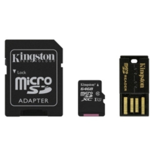 Карта памяти Kingston microSDXC (Class 10) 64GB + адаптер + карт-ридер (MBLY10G2/64GB)