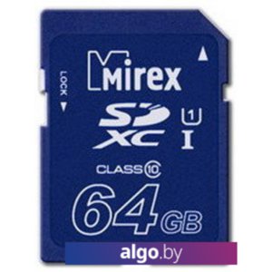 Карта памяти Mirex SDXC UHS-I (Class 10) 64GB (13611-SD10CD64)