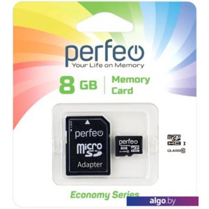 Карта памяти Perfeo microSDHC PF8GMCSH10AES 8GB (с адаптером)