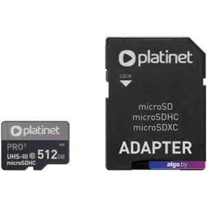 Карта памяти Platinet Pro 3 microSDXC PMMSDX512UIII 512GB + адаптер