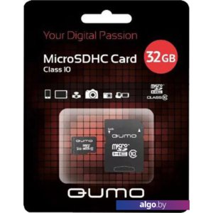 Карта памяти QUMO microSDHC QM32GMICSDHC10U3 32GB (с адаптером)