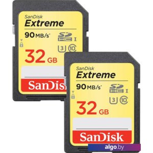 Карта памяти SanDisk Extreme SDHC SDSDXVE-032G-GNCI2 2x32GB