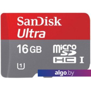 Карта памяти SanDisk Ultra microSDHC UHS-I (Class 10) 16GB (SDSDQUA-016G-U46A)