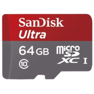 Карта памяти SanDisk Ultra microSDXC 64GB UHS-I/U1 + адаптер [SDSQUNB-064G-GN3MA]