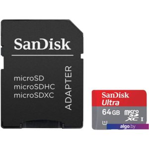 Карта памяти SanDisk Ultra microSDXC UHS-I (Class 10) 64Gb (SDSDQUI-064G)