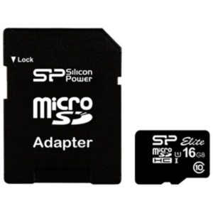 Карта памяти Silicon-Power Elite microSDHC UHS-I 16GB + адаптер [SP016GBSTHBU1V20SP]