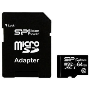 Карта памяти Silicon-Power microSDXC Superior UHS-1 (Class 10) 64GB [SP064GBSTXDU1V10SP]