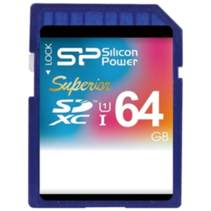 Карта памяти Silicon-Power SDXC Superior UHS-1 (Class 10) 64 GB (SP064GBSDXCU1V10)