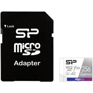 Карта памяти Silicon-Power Superior microSDXC SP256GBSTXDA2V20SP 256GB (с адаптером)