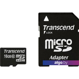 Карта памяти Transcend microSDHC (Class 10) 16GB + адаптер (TS16GUSDHC10)