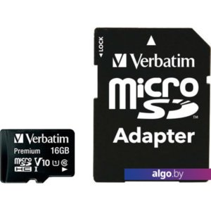Карта памяти Verbatim Premium 44082 16GB (с адаптером)