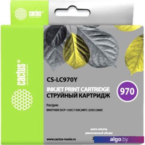 Картридж CACTUS CS-LC970Y (аналог Brother LC970Y)