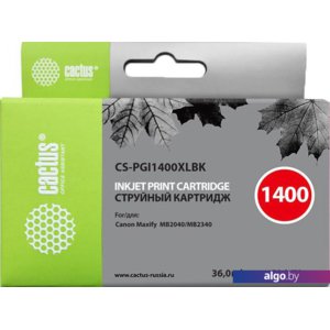 Картридж CACTUS CS-PGI1400XLBK (аналог Canon PGI-1400XL BK)