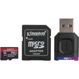 Карта памяти Kingston Canvas React Plus microSDXC 256GB (с адаптером и кардридером)