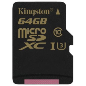 Карта памяти Kingston Gold microSDHC UHS-I (Class 3) U3 64GB + адаптер [SDCG/64GB]