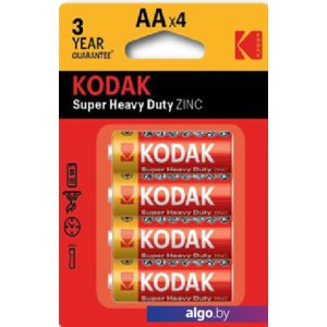 Батарейка Kodak Super Heavy Duty Zinc AA R6-4BL 4 шт