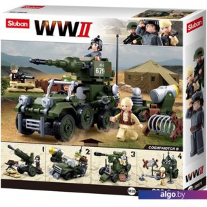 Конструктор Sluban WWII M38-B0679 Броневик с фигурками