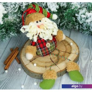 Мягкая игрушка Зимнее волшебство Дед Мороз клетчатая рубашка 35 см (красный)