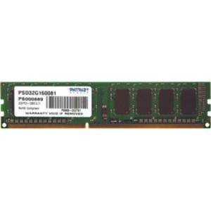 Оперативная память Patriot 2GB DDR3 PC3-12800 (PSD32G160081)